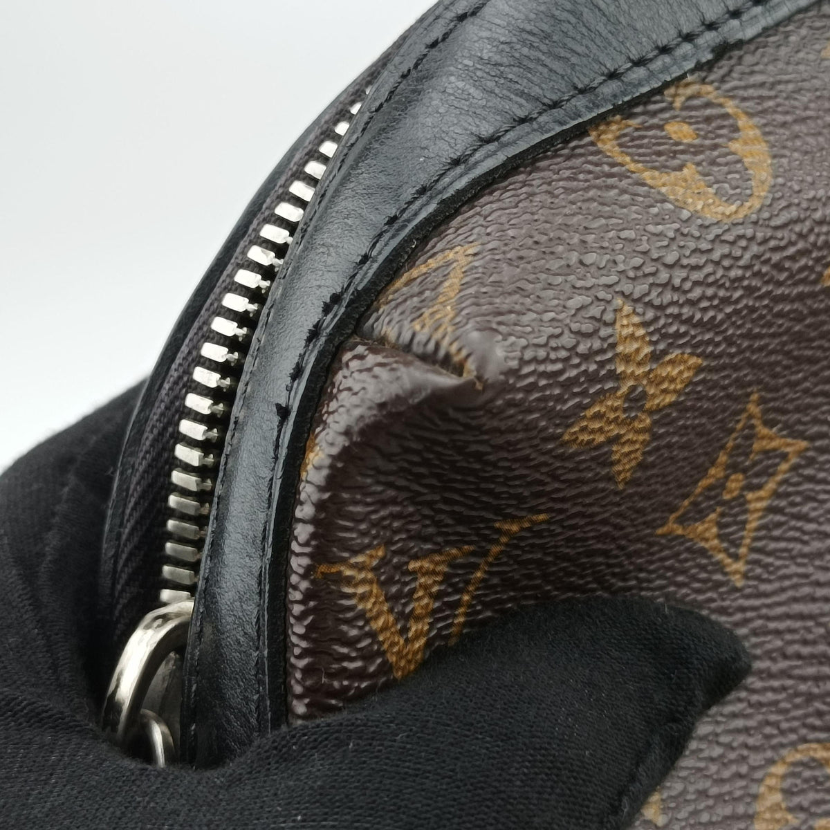 Vintage Louis Vuitton TORRES Brown×black Monogram Macassar×calf leather M40387 shoulderbag | stylenewstar