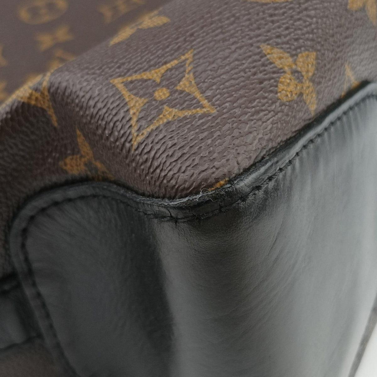 Vintage Louis Vuitton TORRES Brown×black Monogram Macassar×calf leather M40387 shoulderbag | stylenewstar