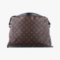 Vintage Louis Vuitton TORRES Brown×black Monogram Macassar×calf leather M40387 shoulderbag | stylenewstar