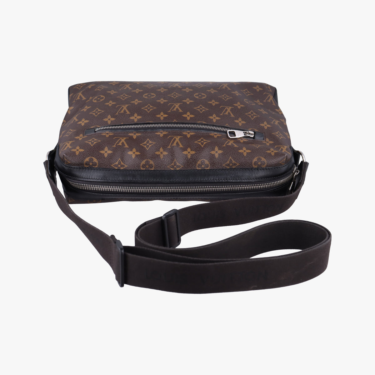 Vintage Louis Vuitton TORRES Brown×black Monogram Macassar×calf leather M40387 shoulderbag | stylenewstar