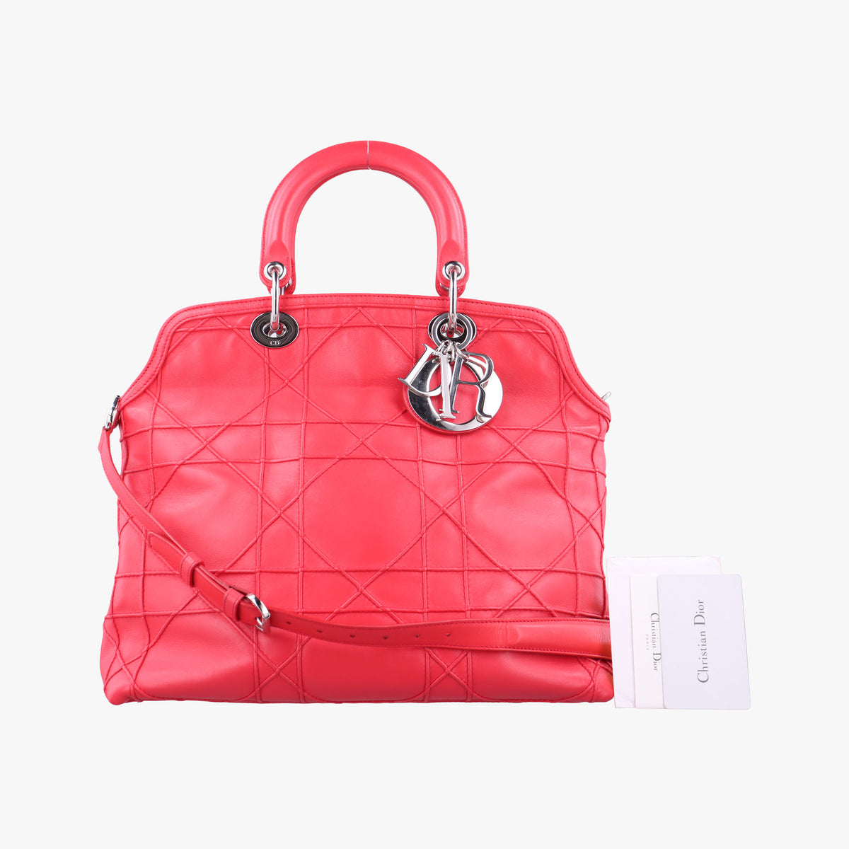 Pre-owned Christian Dior Granville Pink lambskin  shoulderbag | stylenewstar