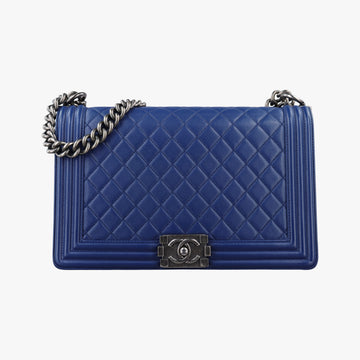 Pre-owned Chanel BOY CHANEL Blue leather A92193 shoulderbag | stylenewstar