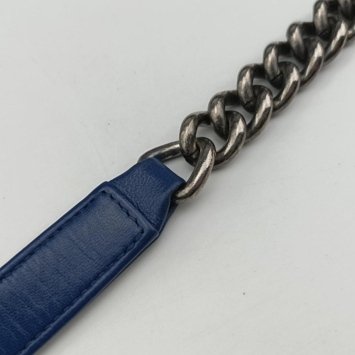 Pre-owned Chanel BOY CHANEL Blue leather A92193 shoulderbag | stylenewstar