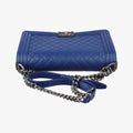 Pre-owned Chanel BOY CHANEL Blue leather A92193 shoulderbag | stylenewstar