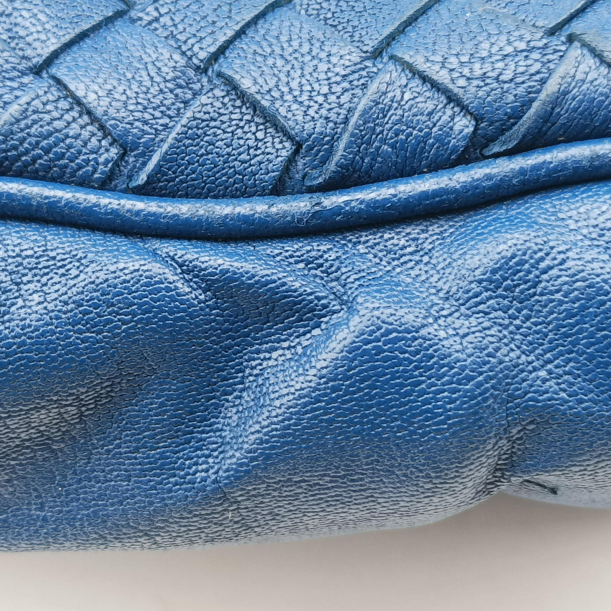 Pre-owned Bottega Veneta Intrecciato Blue lambskin  shoulderbag | stylenewstar