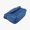 Pre-owned Bottega Veneta Intrecciato Blue lambskin  shoulderbag | stylenewstar