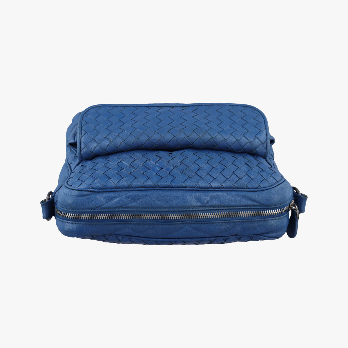 Pre-owned Bottega Veneta Intrecciato Blue lambskin  shoulderbag | stylenewstar