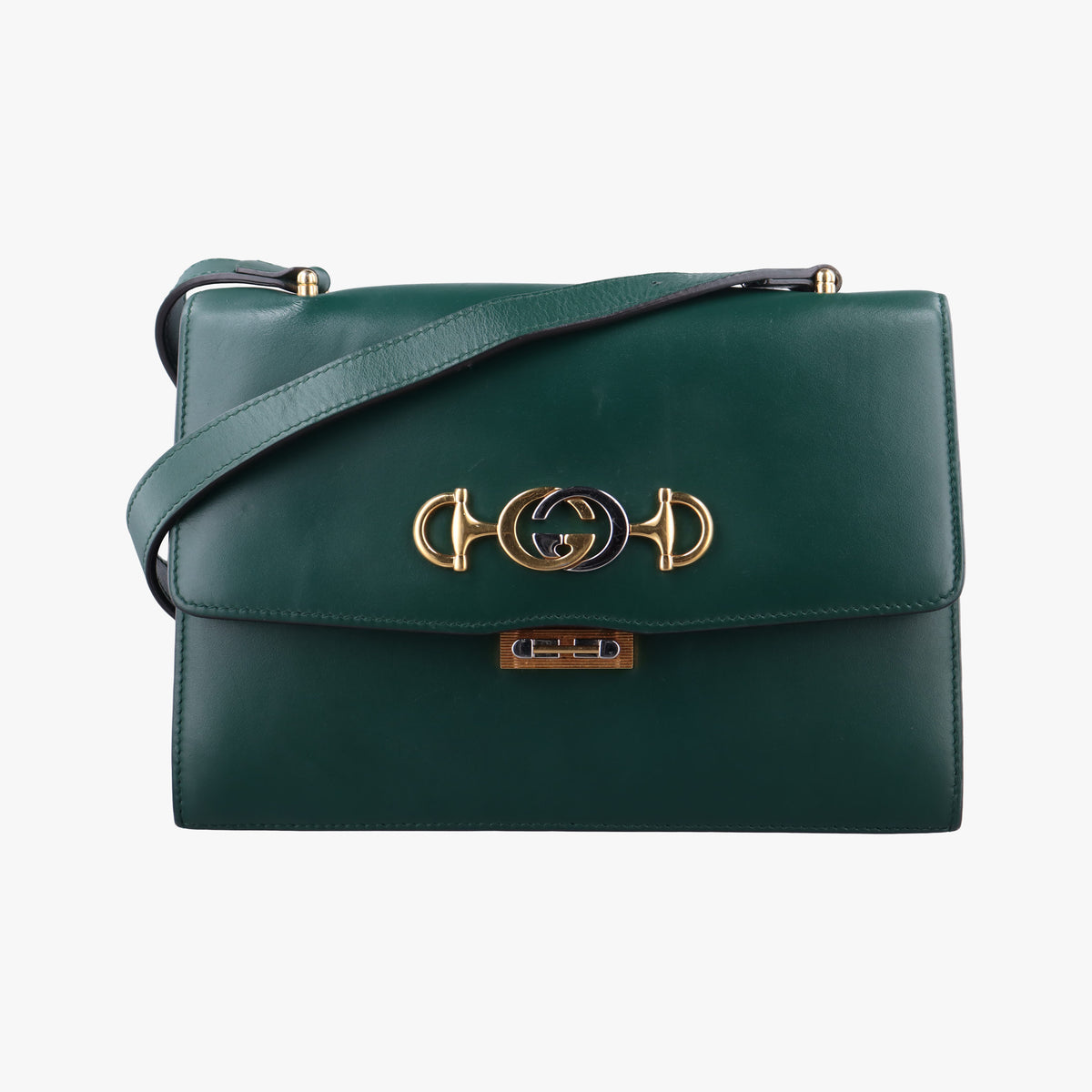Pre-owned Gucci ZUMI Green Leather 576388 shoulderbag | stylenewstar