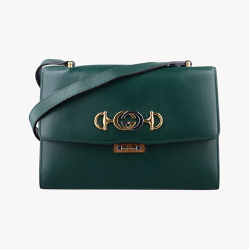 Pre-owned Gucci ZUMI Green Leather 576388 shoulderbag | stylenewstar