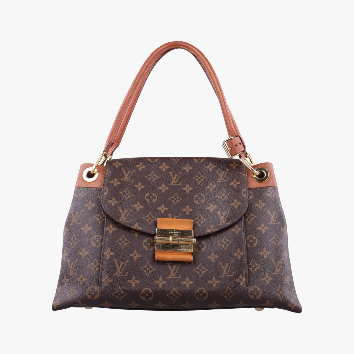 Pre-owned Louis Vuitton OLYMPE Brown×Avane Monogram Canvas×calf leather M40925 handbag | stylenewstar