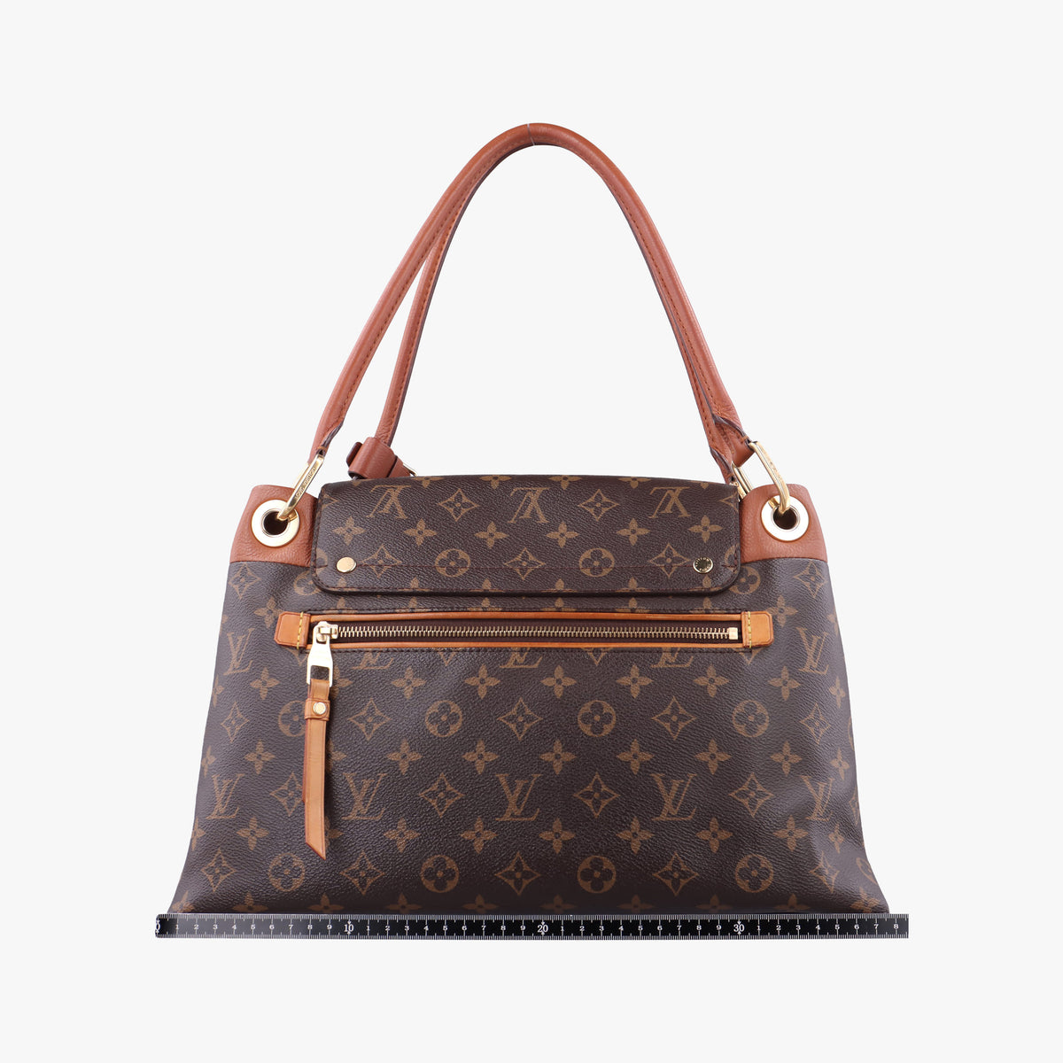 Pre-owned Louis Vuitton OLYMPE Brown×Avane Monogram Canvas×calf leather M40925 handbag | stylenewstar
