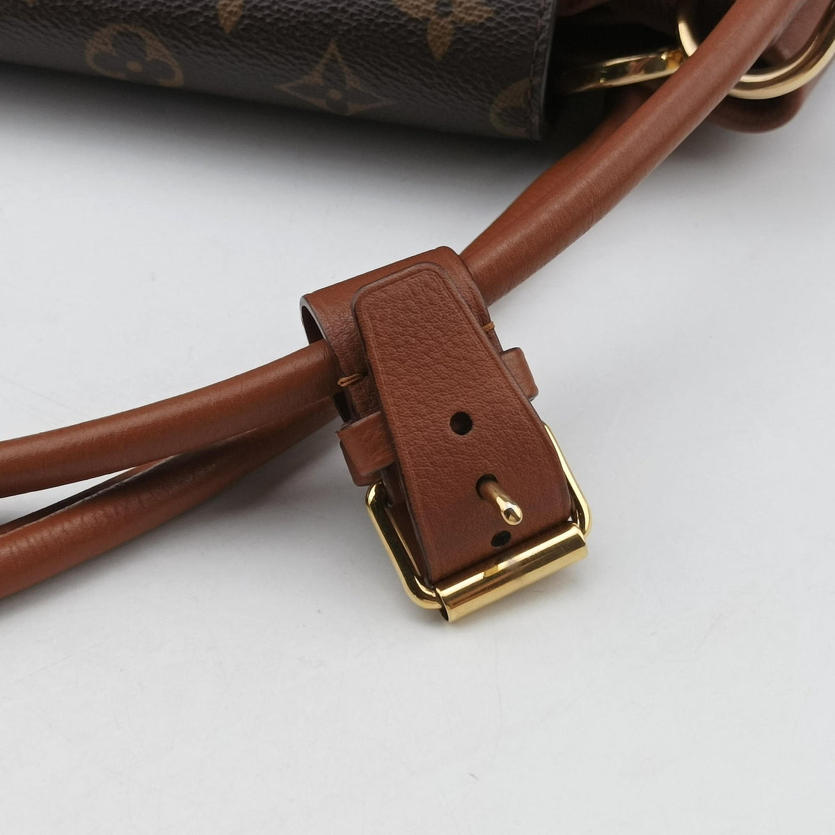 Pre-owned Louis Vuitton OLYMPE Brown×Avane Monogram Canvas×calf leather M40925 handbag | stylenewstar