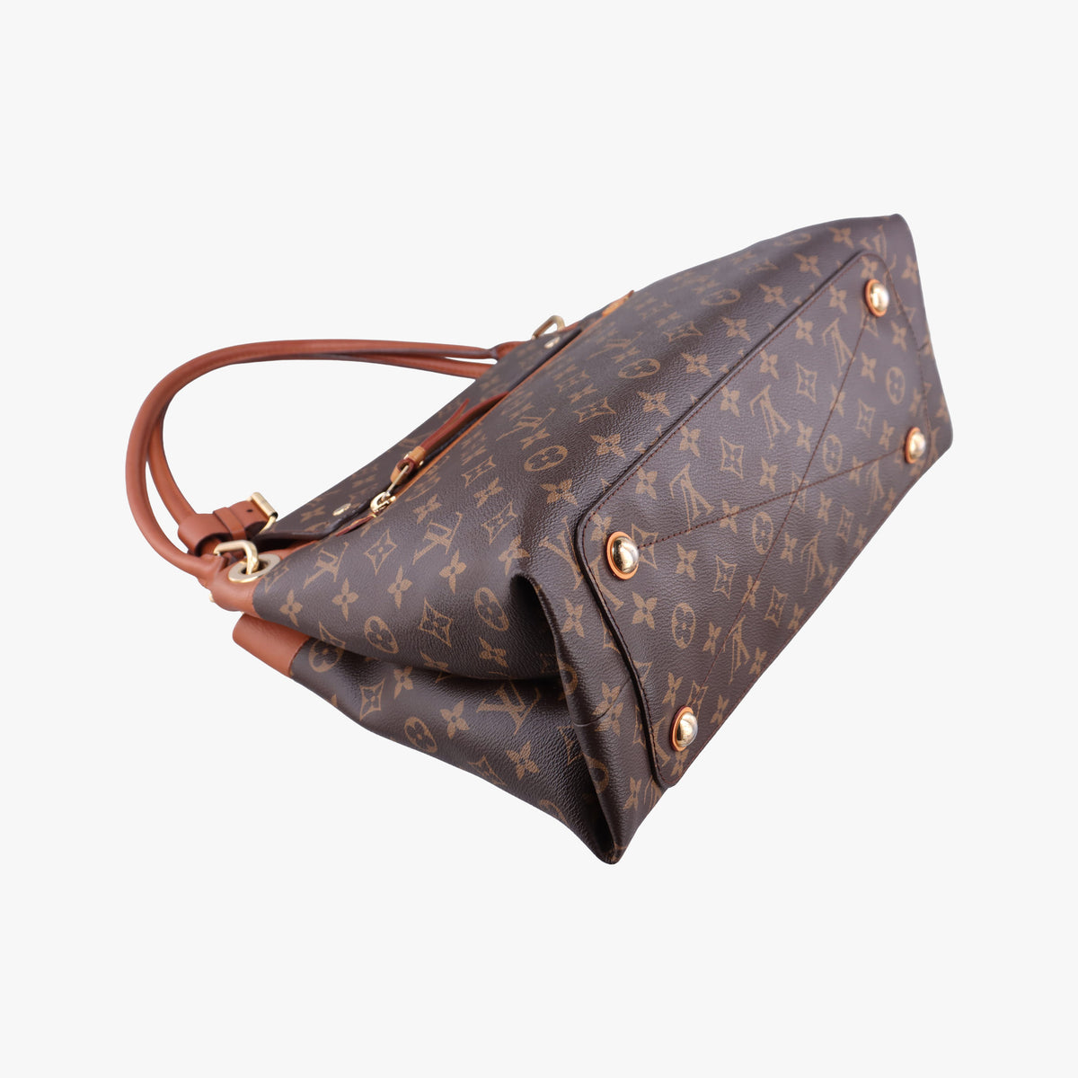 Pre-owned Louis Vuitton OLYMPE Brown×Avane Monogram Canvas×calf leather M40925 handbag | stylenewstar