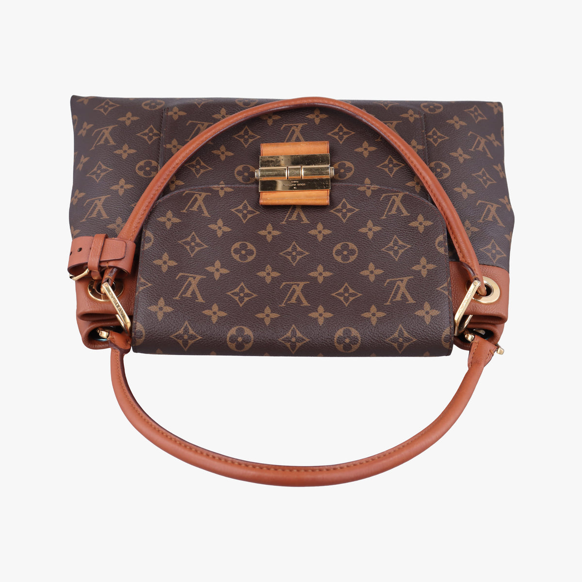 Pre-owned Louis Vuitton OLYMPE Brown×Avane Monogram Canvas×calf leather M40925 handbag | stylenewstar