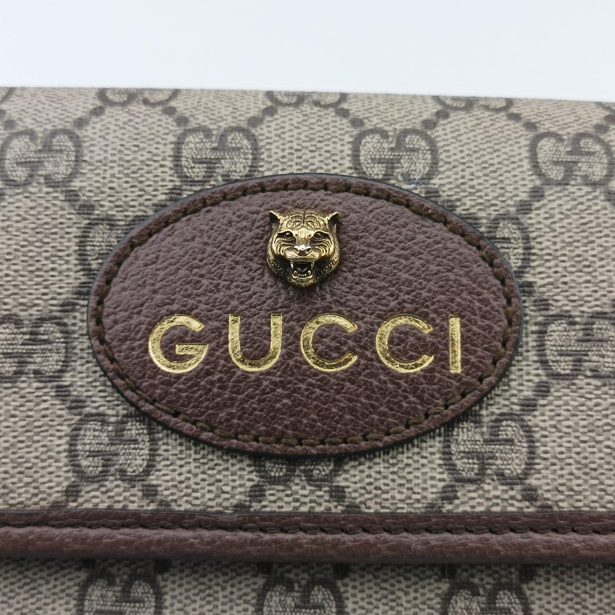 Pre-owned Gucci NEO VINTAGE GG Supreme beige x Brown PVC coated canvas×Leather 493930 bum bag/waist bag | stylenewstar