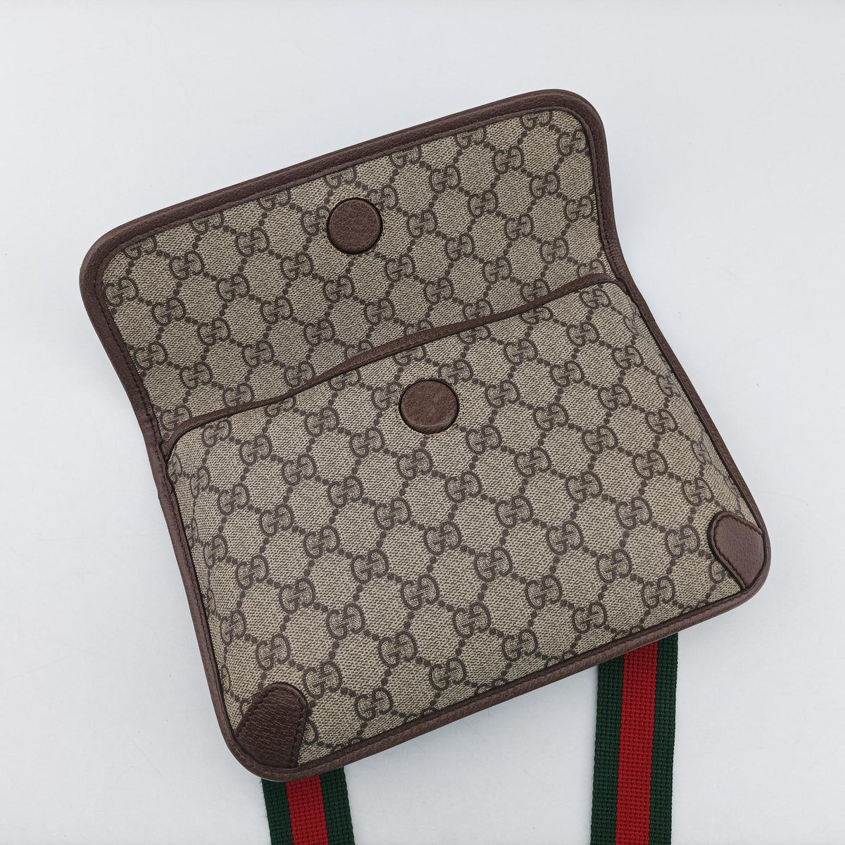 Pre-owned Gucci NEO VINTAGE GG Supreme beige x Brown PVC coated canvas×Leather 493930 bum bag/waist bag | stylenewstar