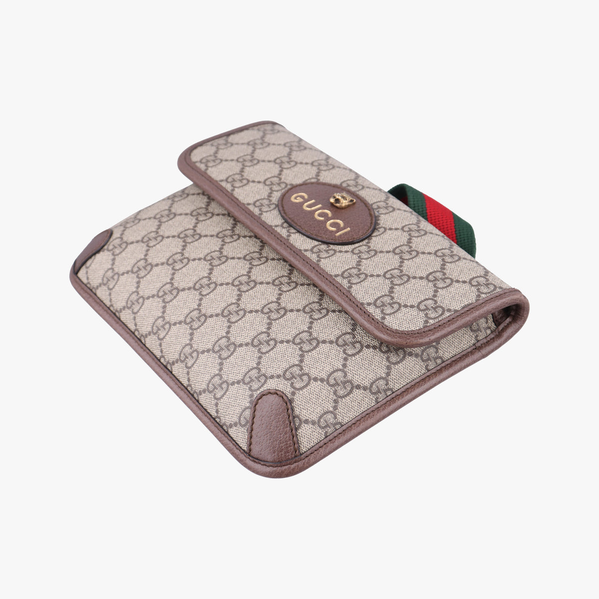 Pre-owned Gucci NEO VINTAGE GG Supreme beige x Brown PVC coated canvas×Leather 493930 bum bag/waist bag | stylenewstar