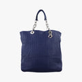 Pre-owned Christian Dior Soft Lady Dior Intrecciato Tote Navy lambskin  handbag | stylenewstar