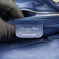 Pre-owned Christian Dior Soft Lady Dior Intrecciato Tote Navy lambskin  handbag | stylenewstar