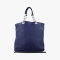 Pre-owned Christian Dior Soft Lady Dior Intrecciato Tote Navy lambskin  handbag | stylenewstar