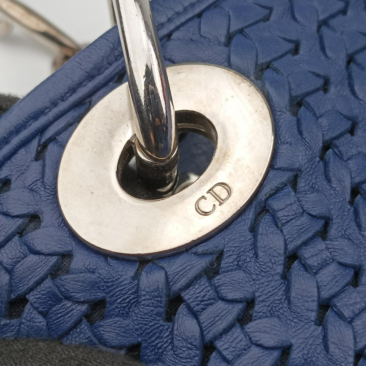 Pre-owned Christian Dior Soft Lady Dior Intrecciato Tote Navy lambskin  handbag | stylenewstar