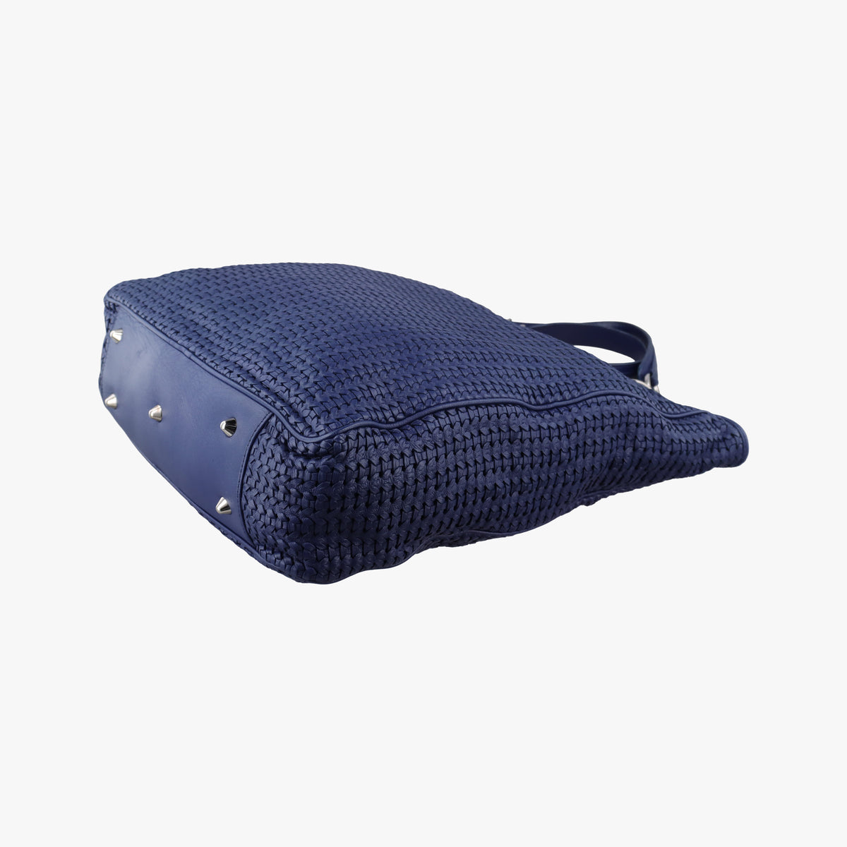 Pre-owned Christian Dior Soft Lady Dior Intrecciato Tote Navy lambskin  handbag | stylenewstar