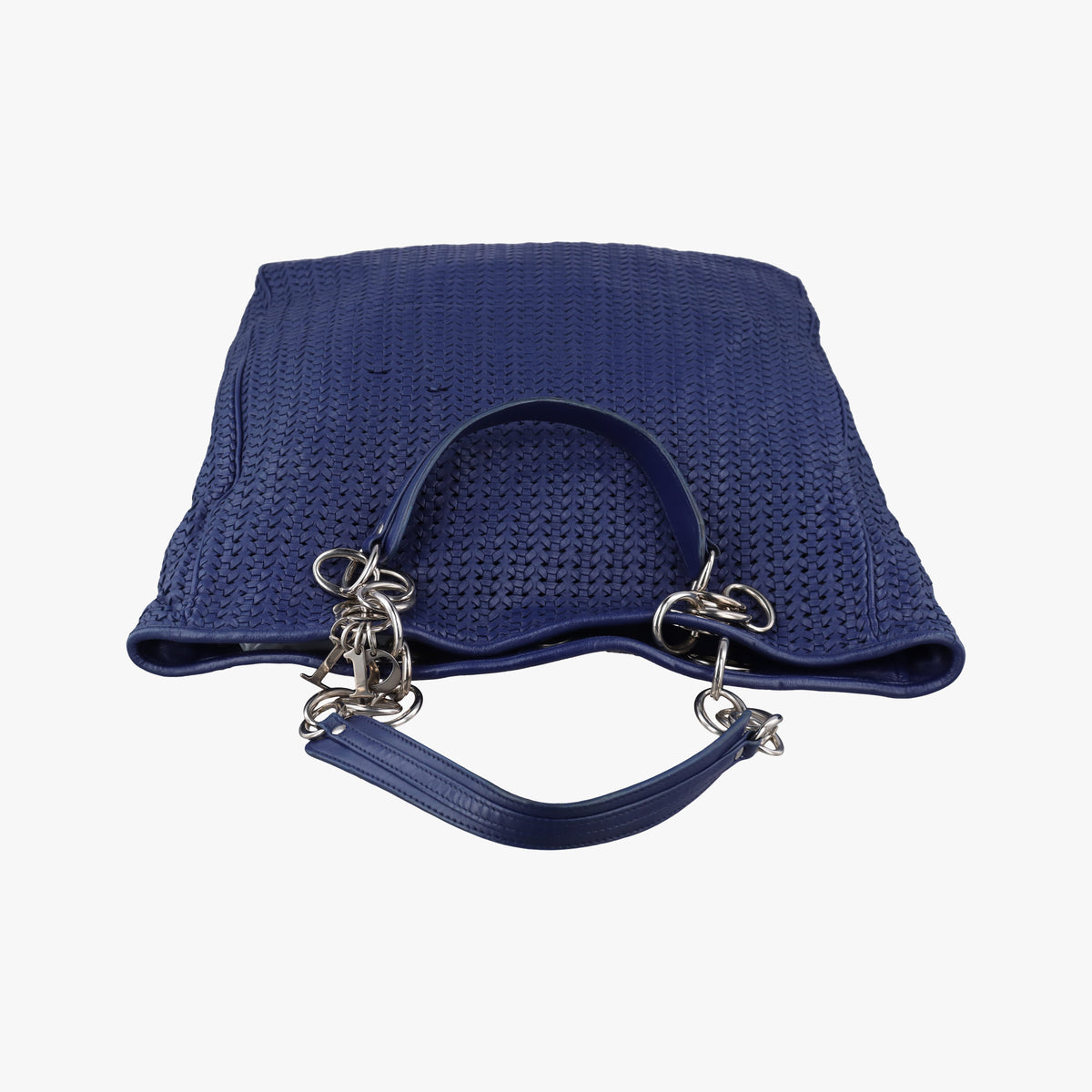 Pre-owned Christian Dior Soft Lady Dior Intrecciato Tote Navy lambskin  handbag | stylenewstar