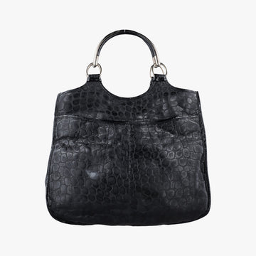 Pre-owned Christian Dior 61 Hobo Black Leather×Patent  handbag | stylenewstar