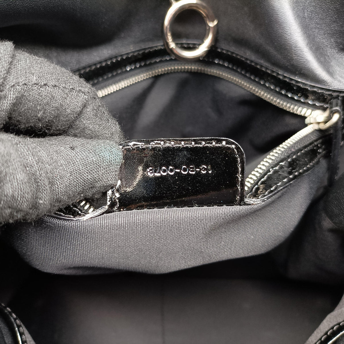 Pre-owned Christian Dior 61 Hobo Black Leather×Patent  handbag | stylenewstar