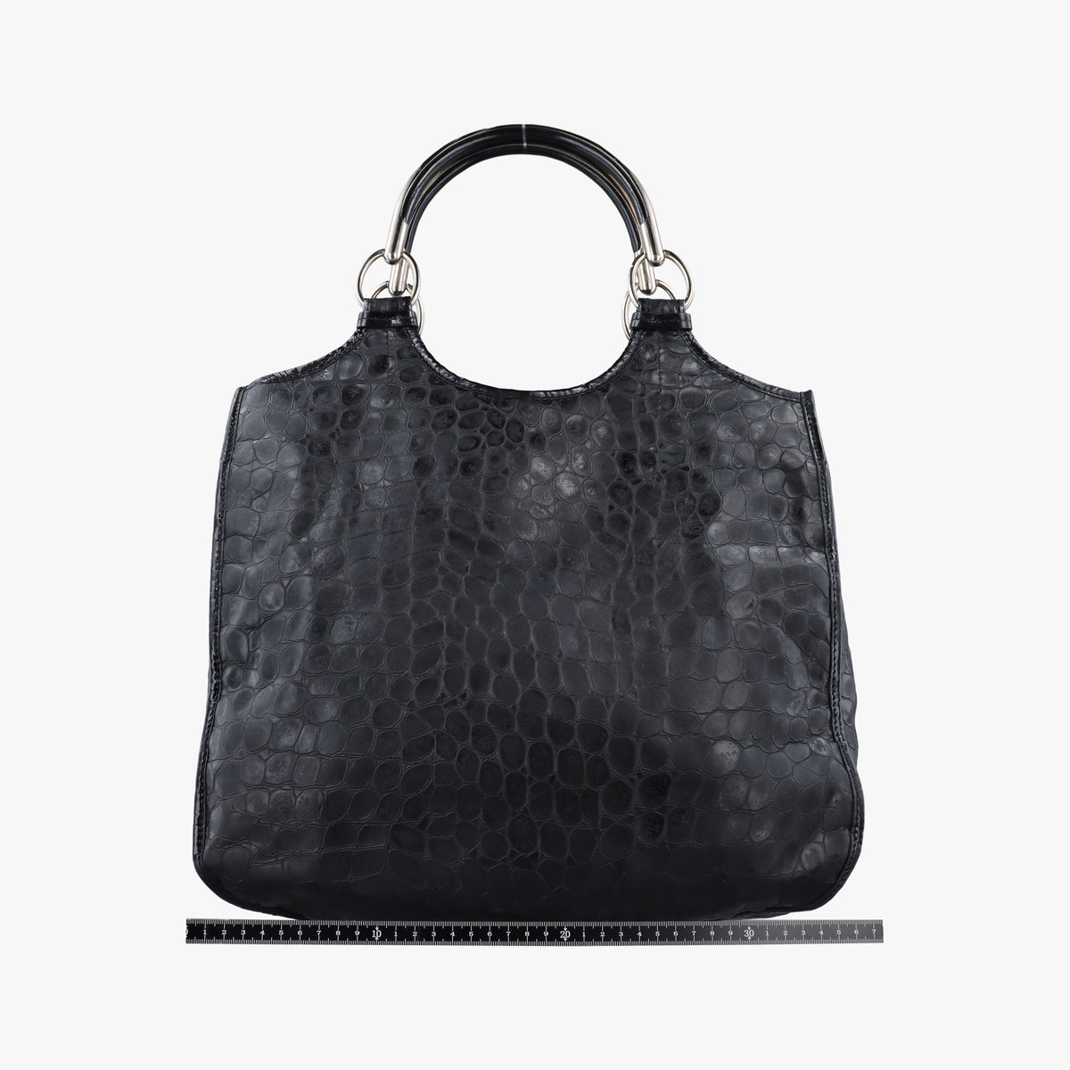 Pre-owned Christian Dior 61 Hobo Black Leather×Patent  handbag | stylenewstar