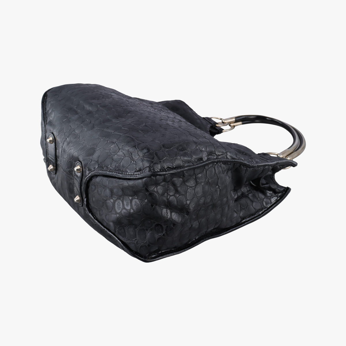 Pre-owned Christian Dior 61 Hobo Black Leather×Patent  handbag | stylenewstar