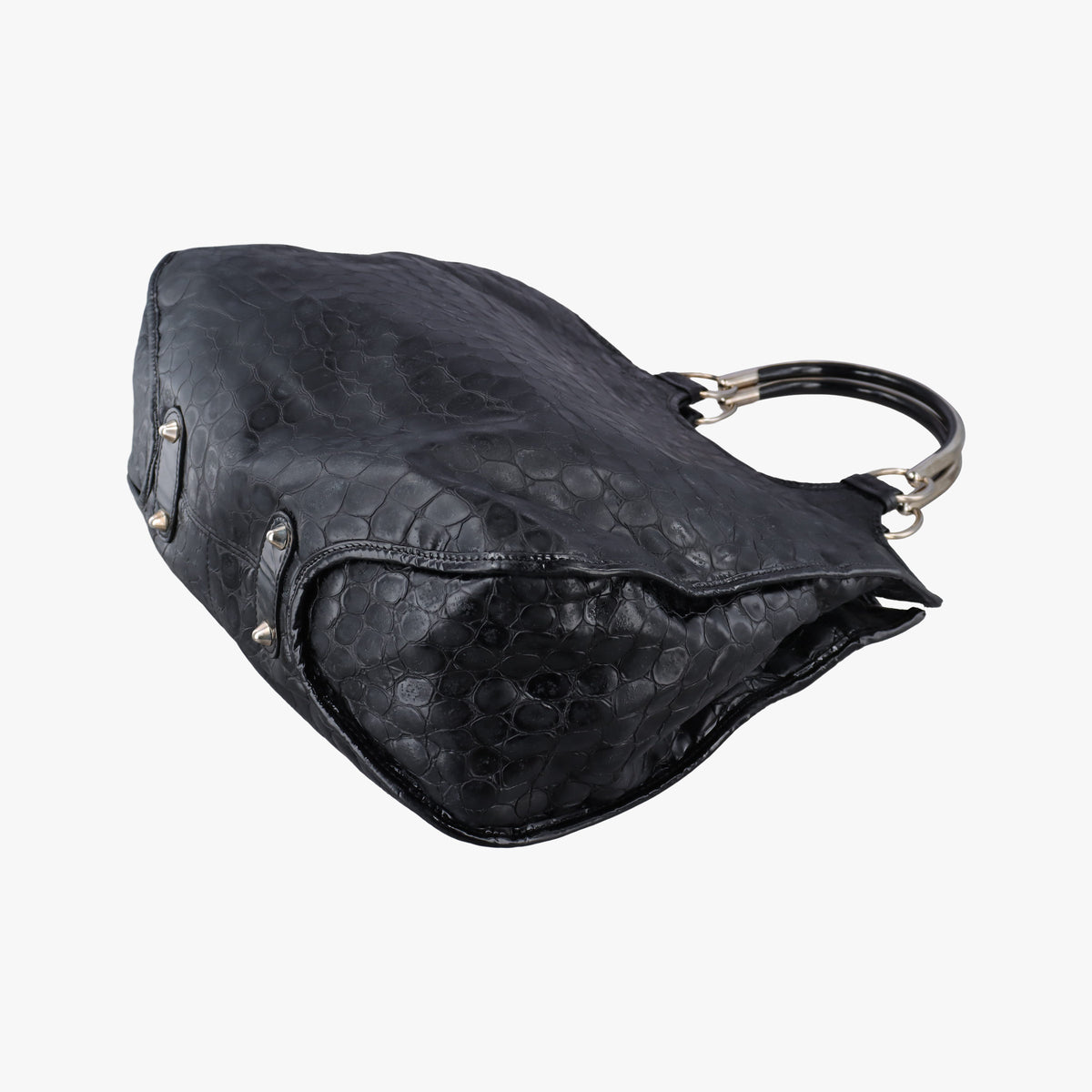 Pre-owned Christian Dior 61 Hobo Black Leather×Patent  handbag | stylenewstar