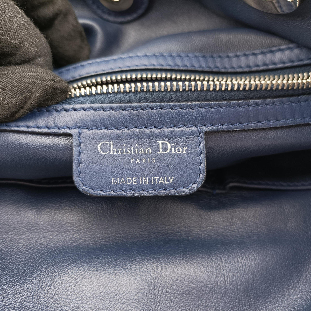 Soft Lady Dior Intrecciato Tote Blue lambskin 17-BO-1018ソフト レディディオール イントレチャート トート ブルー ラムスキン 17-BO-1018