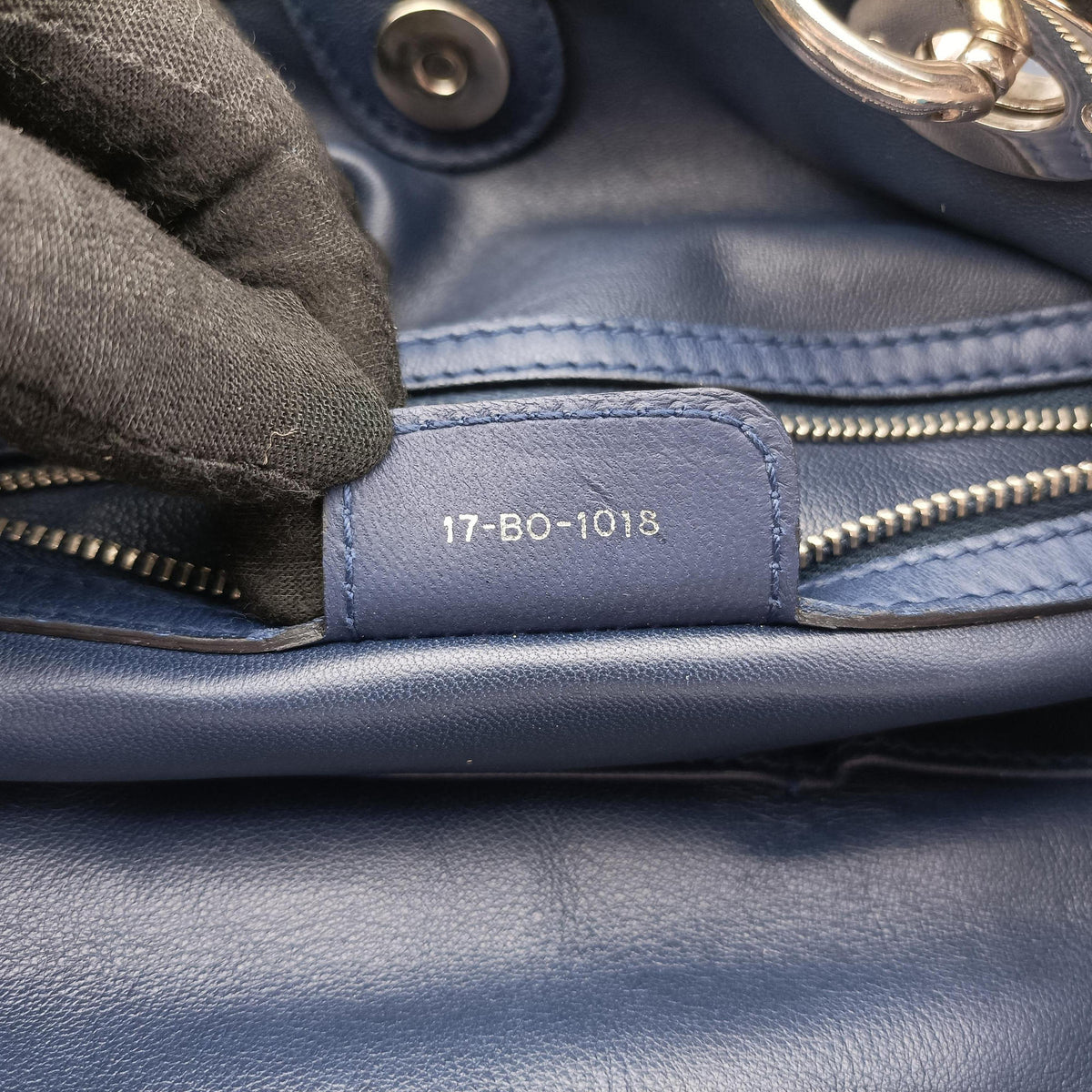 Soft Lady Dior Intrecciato Tote Blue lambskin 17-BO-1018ソフト レディディオール イントレチャート トート ブルー ラムスキン 17-BO-1018