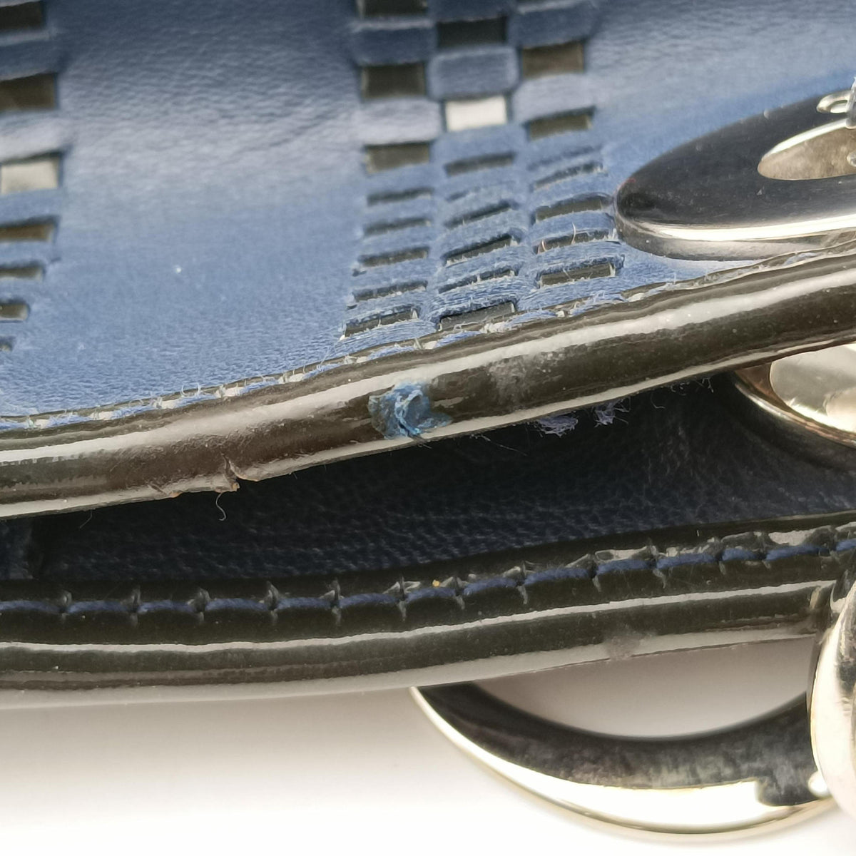 Soft Lady Dior Intrecciato Tote Blue lambskin 17-BO-1018ソフト レディディオール イントレチャート トート ブルー ラムスキン 17-BO-1018