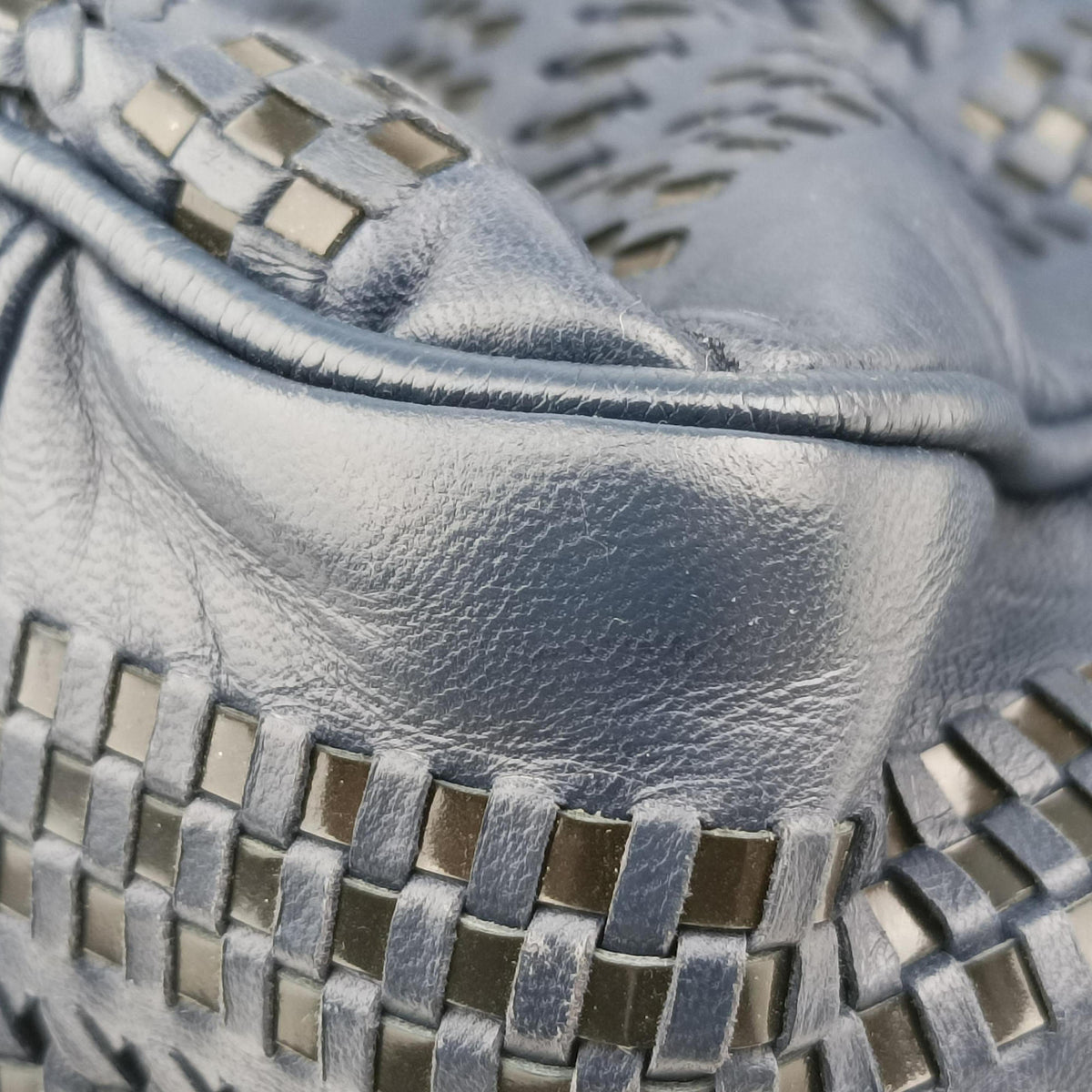 Soft Lady Dior Intrecciato Tote Blue lambskin 17-BO-1018ソフト レディディオール イントレチャート トート ブルー ラムスキン 17-BO-1018