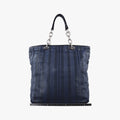 Soft Lady Dior Intrecciato Tote Blue lambskin 17-BO-1018ソフト レディディオール イントレチャート トート ブルー ラムスキン 17-BO-1018