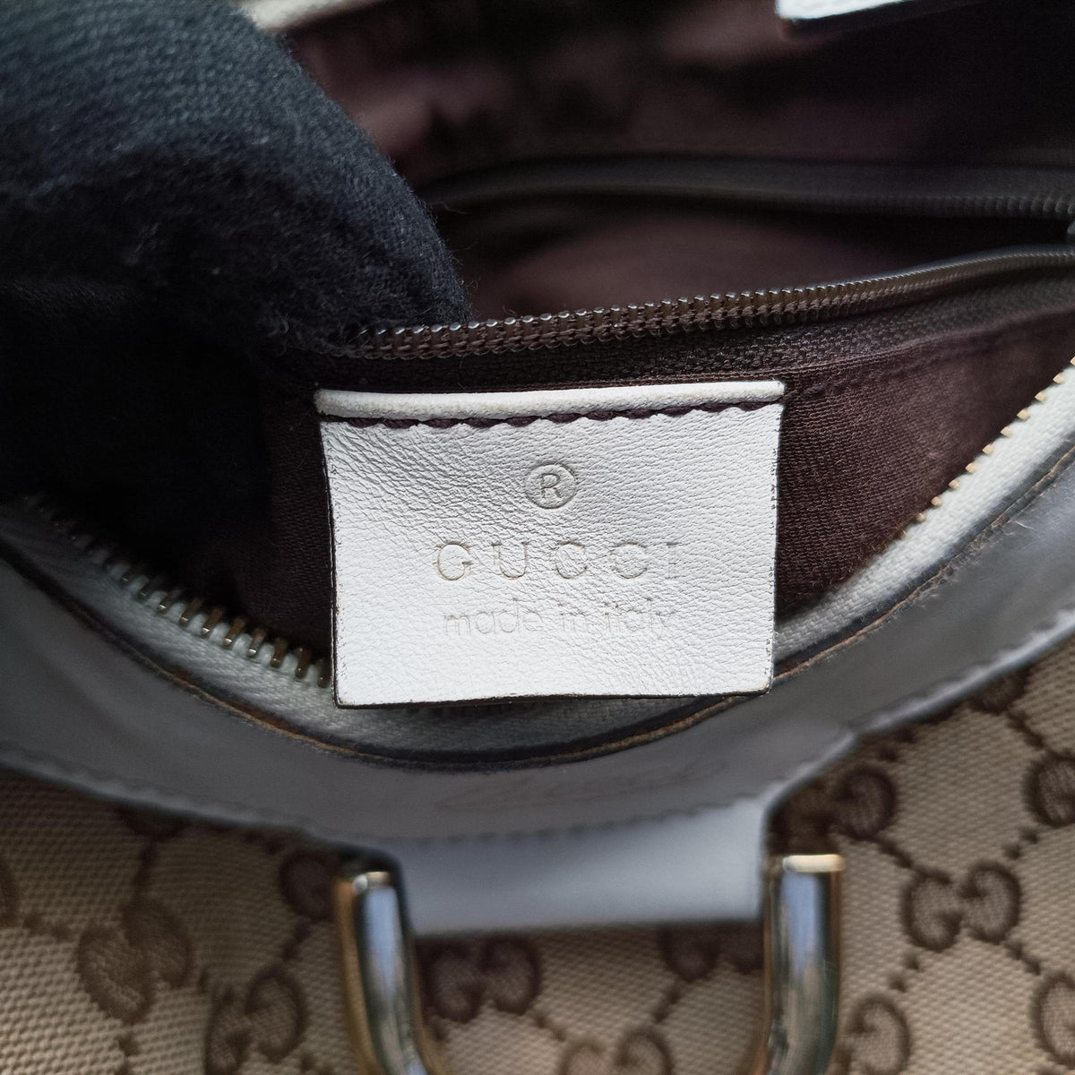 Abbey D-ring Hobo Beige×White canvas×leather 190525 C2262910アビー Dリング ホーボー ベージュ×ホワイト キャンバス×レザー 190525 C2262910
