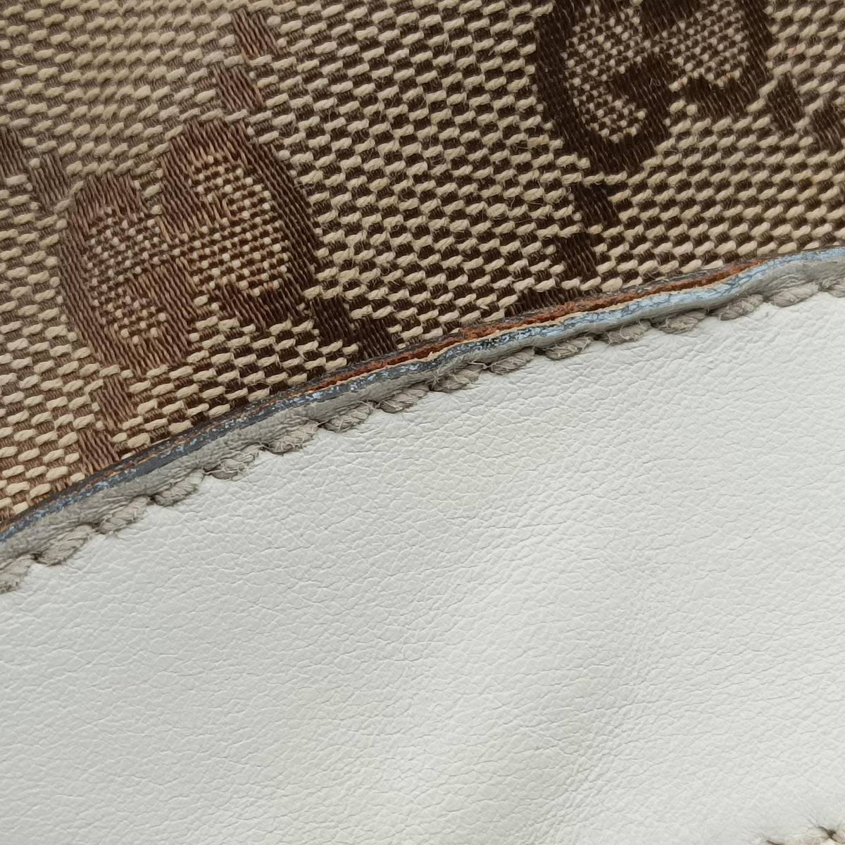 Abbey D-ring Hobo Beige×White canvas×leather 190525 C2262910アビー Dリング ホーボー ベージュ×ホワイト キャンバス×レザー 190525 C2262910