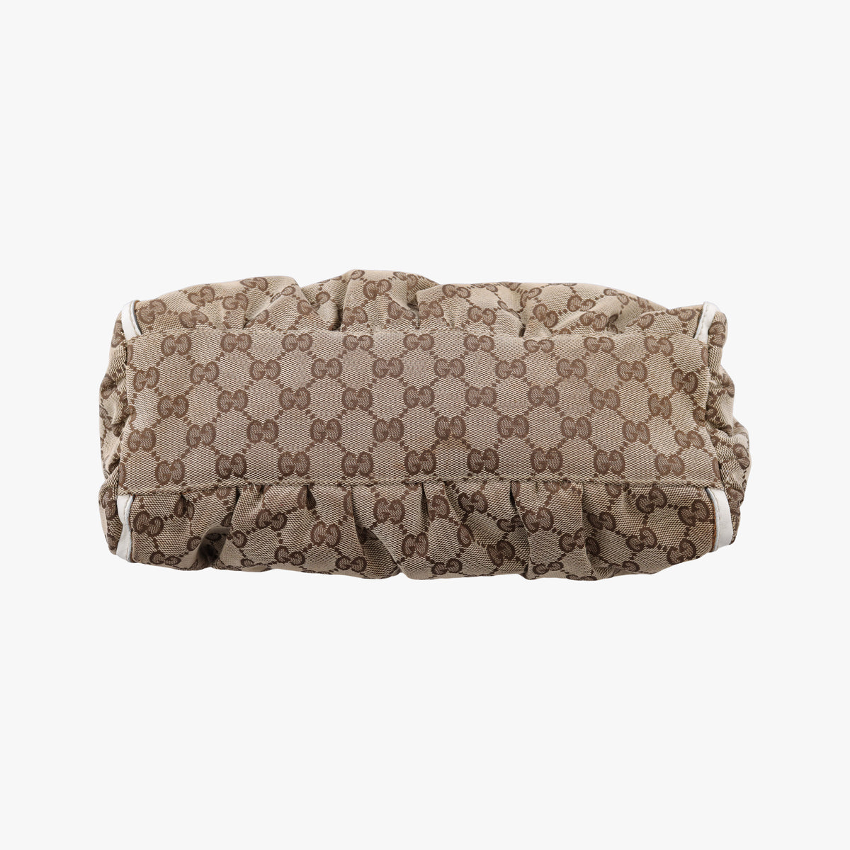 Abbey D-ring Hobo Beige×White canvas×leather 190525 C2262910アビー Dリング ホーボー ベージュ×ホワイト キャンバス×レザー 190525 C2262910