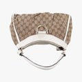 Abbey D-ring Hobo Beige×White canvas×leather 190525 C2262910アビー Dリング ホーボー ベージュ×ホワイト キャンバス×レザー 190525 C2262910