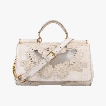 Vintage Dolce & Gabbana Sicily White Snakeskin x PVC  shoulderbag | stylenewstar