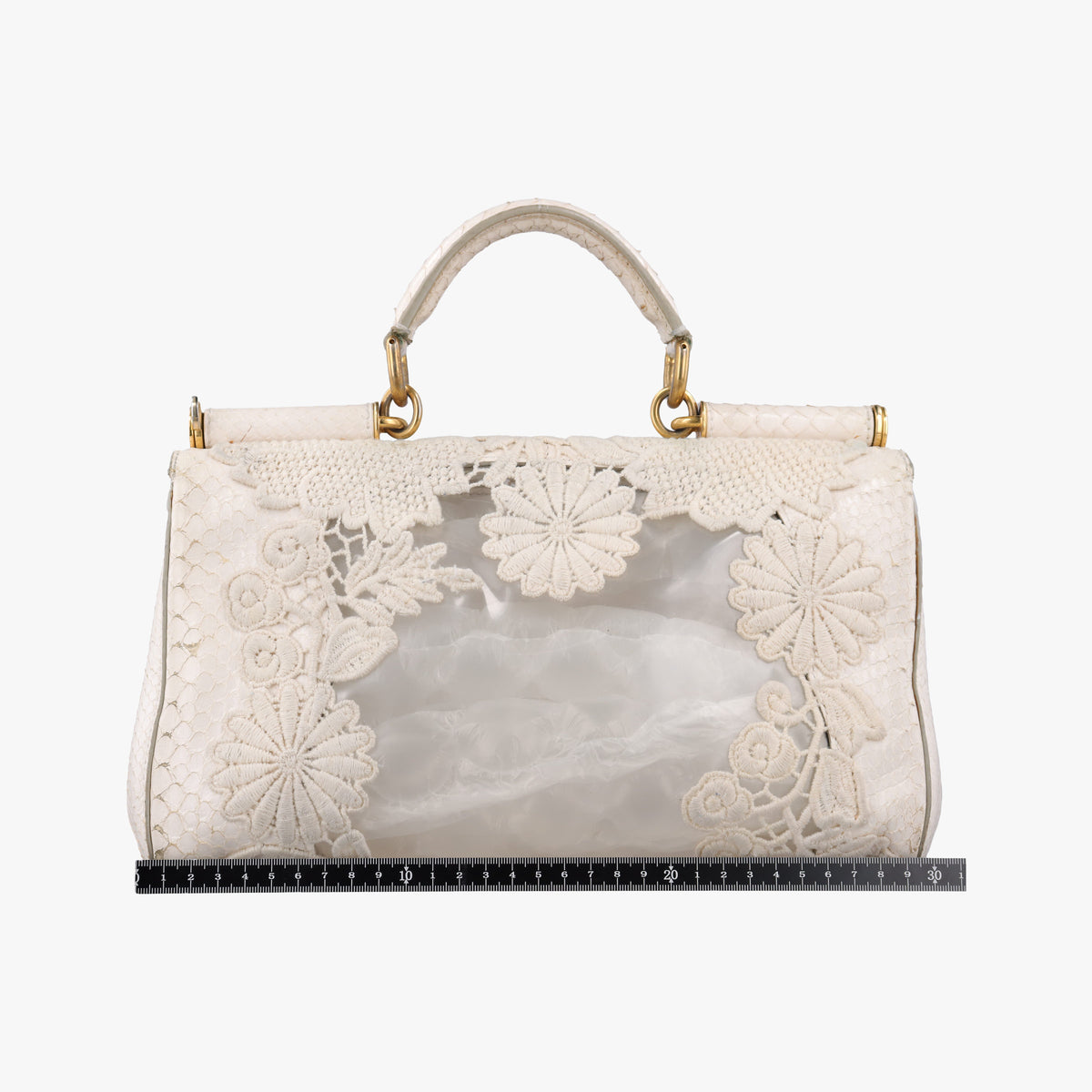 Vintage Dolce & Gabbana Sicily White Snakeskin x PVC  shoulderbag | stylenewstar