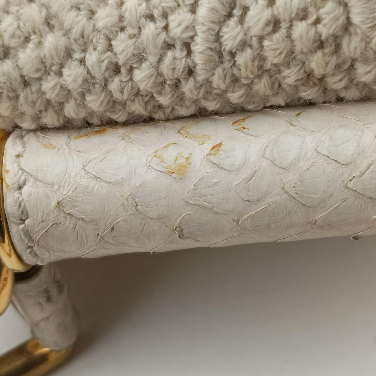 Vintage Dolce & Gabbana Sicily White Snakeskin x PVC  shoulderbag | stylenewstar