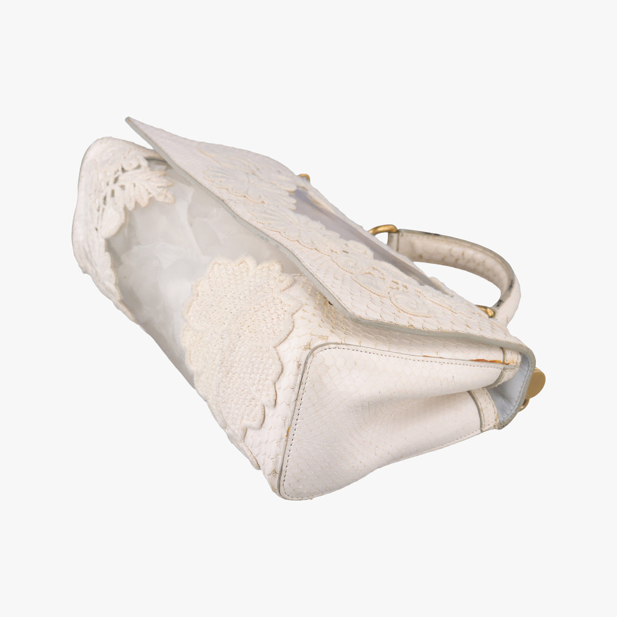 Vintage Dolce & Gabbana Sicily White Snakeskin x PVC  shoulderbag | stylenewstar