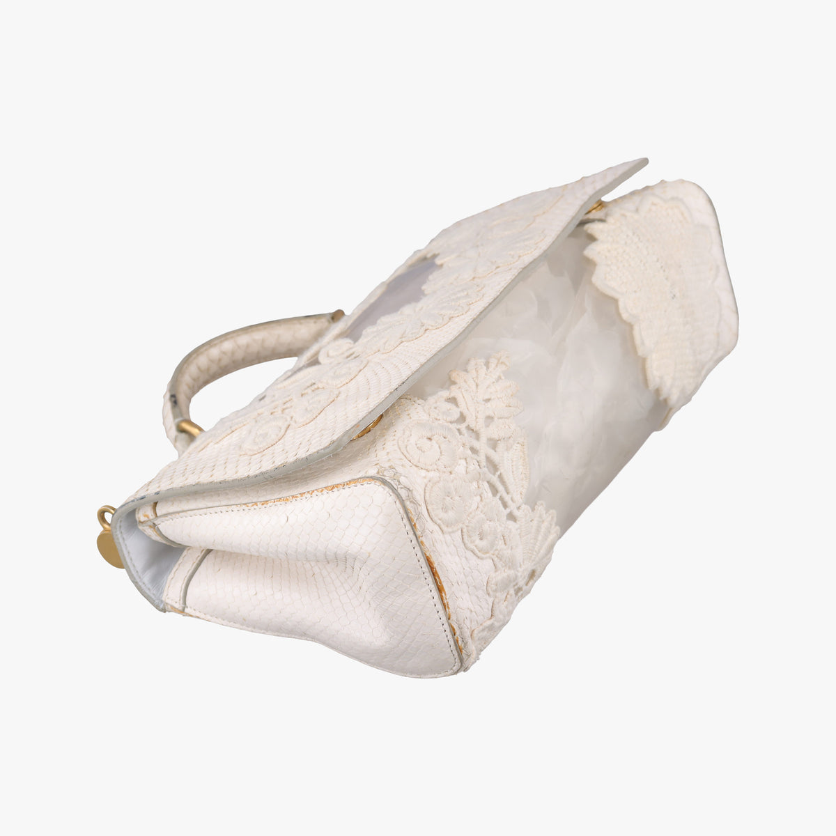 Vintage Dolce & Gabbana Sicily White Snakeskin x PVC  shoulderbag | stylenewstar