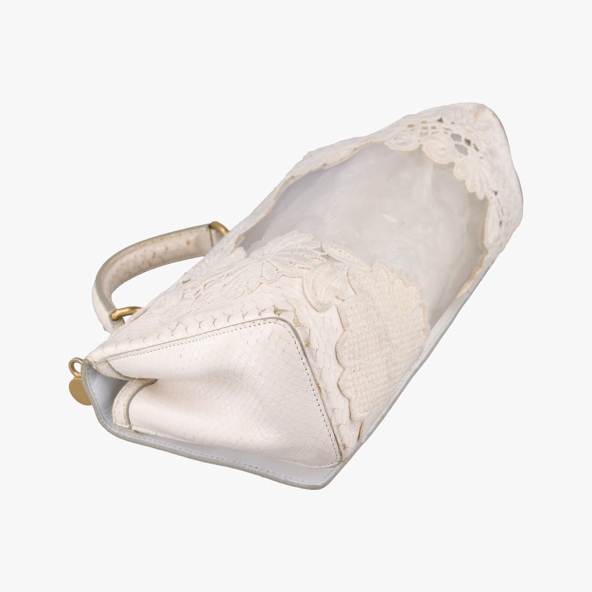 Vintage Dolce & Gabbana Sicily White Snakeskin x PVC  shoulderbag | stylenewstar