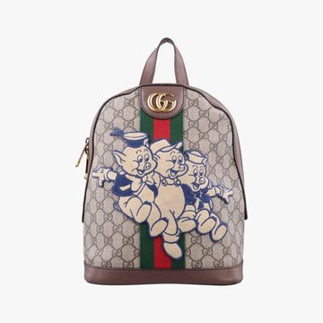 The Three Little Pigs Brown×Multicolour PVC coated canvas 552884 D027883526三匹のこぶた ブラウン×マルチカラー PVCコーティングキャンバス 552884 D027883526