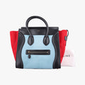 Vintage Celine Luggage Mini Shopper Blue Leather×Ponyhair  handbag | stylenewstar