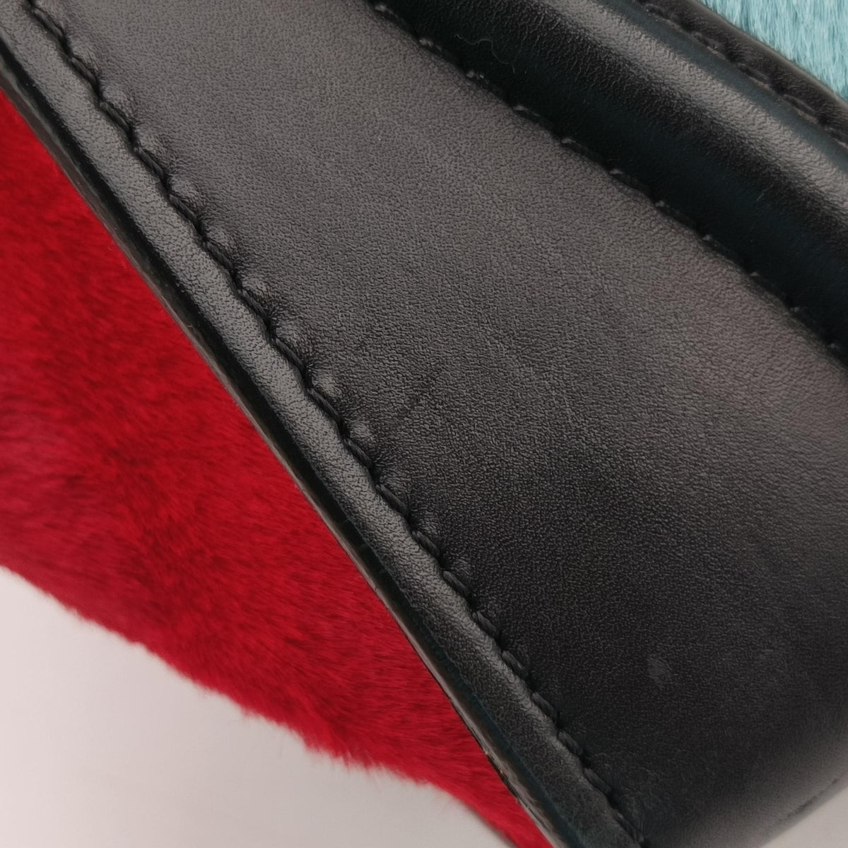 Vintage Celine Luggage Mini Shopper Blue Leather×Ponyhair  handbag | stylenewstar